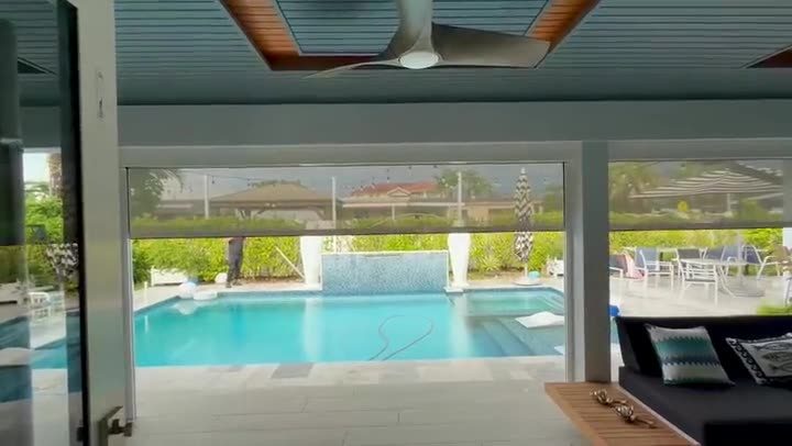 The same screen, seen from inside the lanai